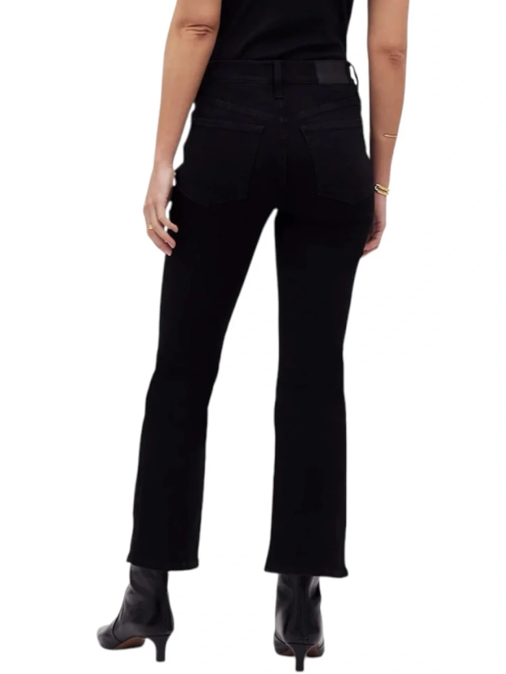 Madewell Jeans Tall Kick Out Crop Black Rinse Wash Mid Rise Women’s Size 33T